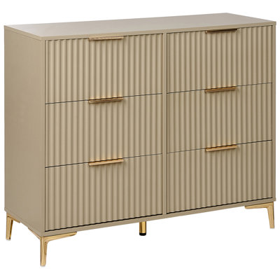 B&Q -   6 Drawer Chest Walcott Beige