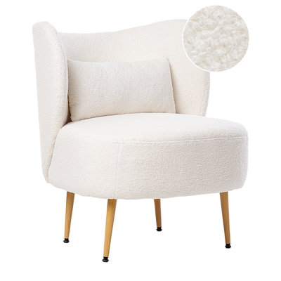 Beliani Armchair Otsby Ii With Cushion Boucle Off-White from B&Q