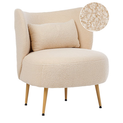 Beliani Armchair Otsby Ii With Cushion Boucle Beige from B&Q