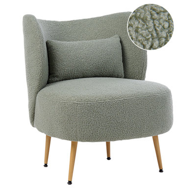 Beliani Armchair Otsby Ii With Cushion Boucle Green from B&Q