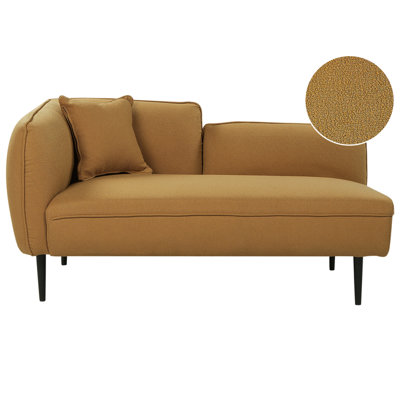 Beliani Left-Hand Chaise Longue Chevannes Boucle Mustard from B&Q
