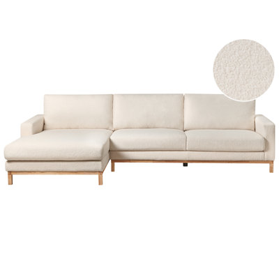 Beliani Corner Sofa 4 Seater Siggard Boucle White Right Hand from B&Q