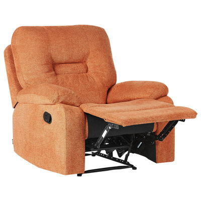 B&Q -  Recliner Chair Bergen With Footrest Fabric Orange