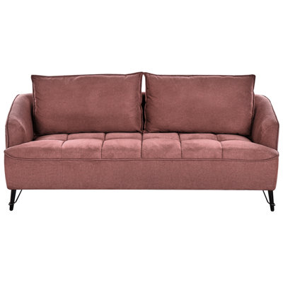 Beliani Sofa 3 Seater Hobro Fabric Burgundy from B&Q