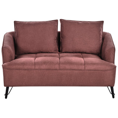 Beliani Sofa 2 Seater Hobro Fabric Burgundy from B&Q