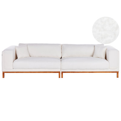 Beliani Sofa 4 Seater Veng Boucle Off-White from B&Q