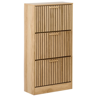 B&Q -  Shoe Storage Cabinet Lynwood Light Brown