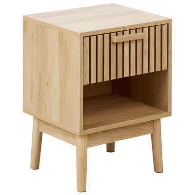 B&Q -  1 Drawer Bedside Table Lynwood Light Brown