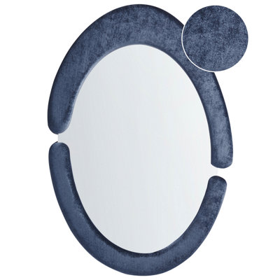 B&Q -  Wall Mirror Massay 53 Cm 90 Cm Velvet Dark Blue