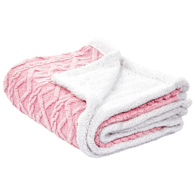 Beliani Blanket Honeycomb 150 X 200 Cm Pink from B&Q