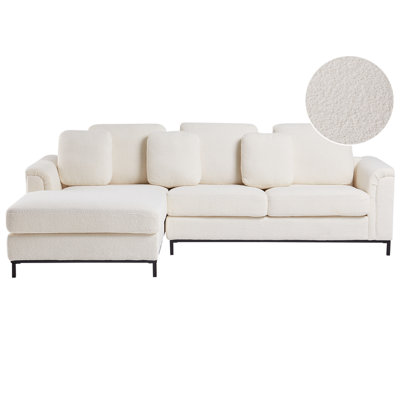 Beliani Corner Sofa 4 Seater Oslo Boucle White Right Hand from B&Q