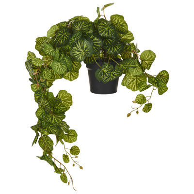 Beliani Artificial Hanging Potted Plant Strawberry Begonia 37 Cm Green from B&Q
