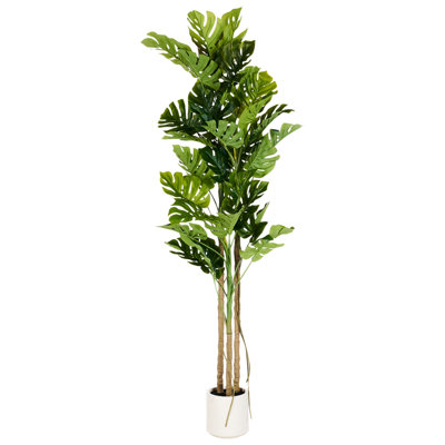 Beliani Artificial Plant Monstera Plant Green