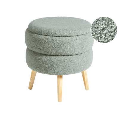 B&Q -  Storage Stool Okaton Boucle Green