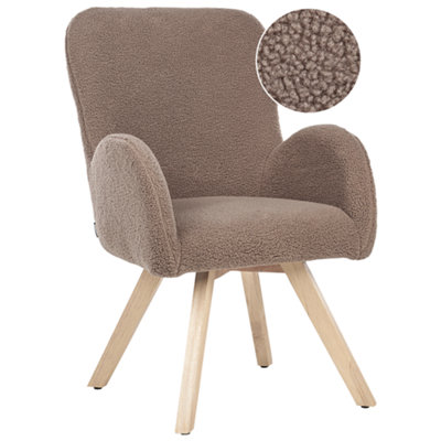 Beliani  Armchair Bjarn Boucle Brown from B&Q