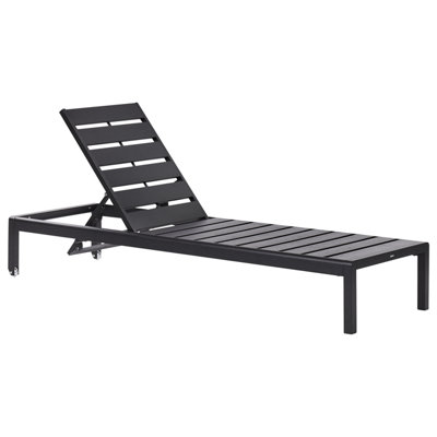Beliani Sun Lounger Nardo Reclining Metal Black from B&Q