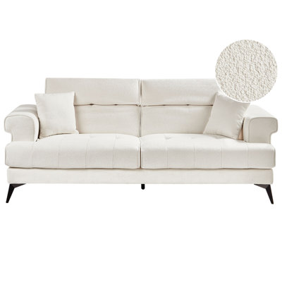 Beliani Sofa 3 Seater Skive Boucle White from B&Q