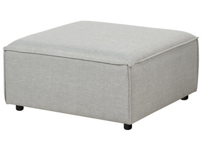 Beliani Ottoman Ardal Fabric Light Grey Light/Grey