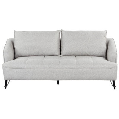 Beliani 3 Seater Fabric Sofa Hobro Grey