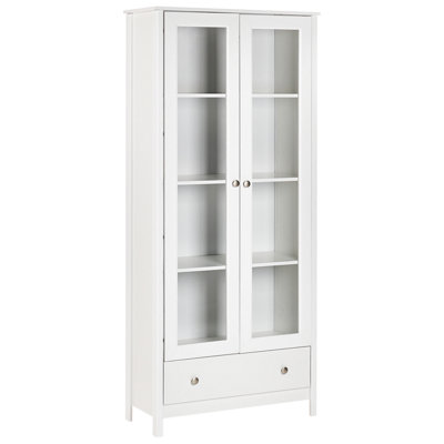 Beliani Glass Display Cabinet Nornalup 80 Cm White
