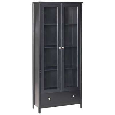 B&Q -  Glass Display Cabinet Nornalup 80 Cm Black