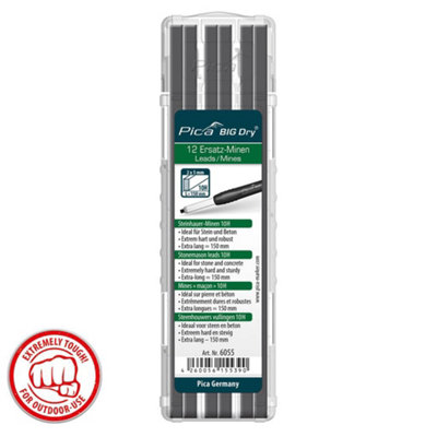 Pica BIG Dry REFILL Black Graphite HARD 10H ONLY pk12 6055 - Image 2