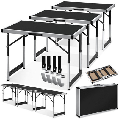 Tectake Folding Table Trestle Camping Party Picnic Bbq Stall Garden Indoor OutdoorBlack from B&Q
