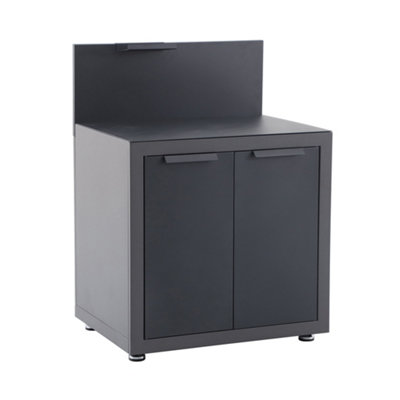 Cucino Grey Open Steel Outdoor Kitchen Cabinet Unit