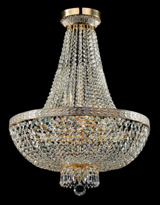 Luminosa Lighting Luminosa Bella Grand Chandelier Gold & Crystal8 LightE14 from B&Q