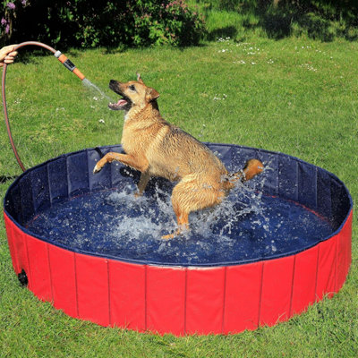 - Lionto Foldable Dog Pool Made Of Scratch-Resistant Pvc Material160 CmHeight 30 CmAnti-Slip Coating & Drain Plug For Quick
