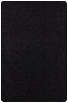 The Rugs Plain Design Rug Polypropylene Durable With 0.85 Cm Pile Height In Black