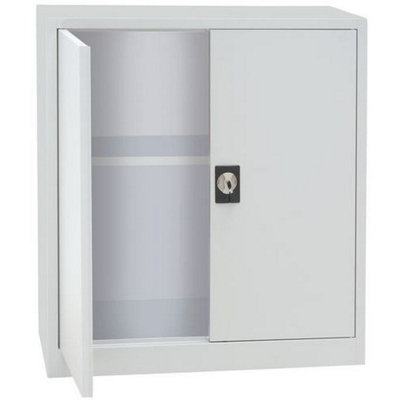 Manutan Expert Light Grey 2 Shelved Cupboard Hxwxd 1000X920X420mm from B&Q