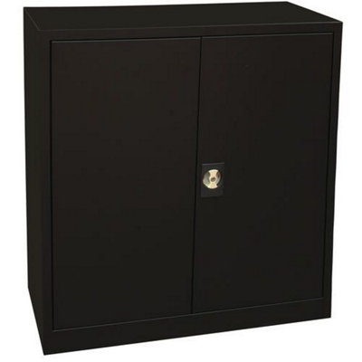 Manutan Expert Manutan Black 2 Shelved Cupboard Hxwxd 1000X920X420mm from B&Q