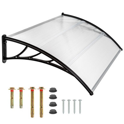 Tectake Canopy TransparentSolid Front Door Rain Shelter150 Cm Transparent from B&Q