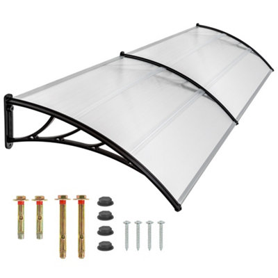 Tectake Canopy TransparentSolid Front Door Rain Shelter300 Cm Transparent from B&Q