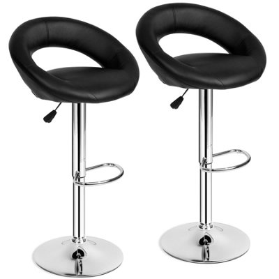 Tectake 2 Bar Stools Christian Made Of Artificial LeatherBlack2 from B&Q