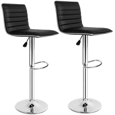 Tectake 2 Bar Stools Johannes Made Of Artificial LeatherBlack2 from B&Q