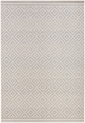 B&Q -  Raute Diamond Rug Indoor Outdoor Polypropylene Weatherproof Durable In Cream