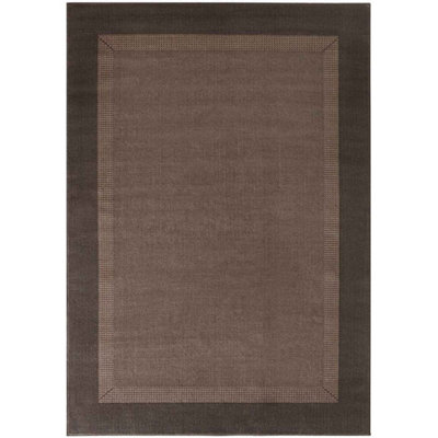 The Rugs Designer Velours Band Rug And RunnerPolypropylene Short Pile Rug In Brown from B&Q