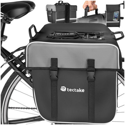 Tectake Bike Pannier Bag With Reflective Strips 35L 34 X 17 X 30 CmBlack