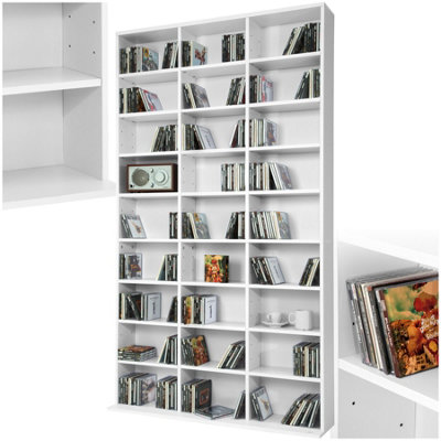 Tectake Cd Shelf Unit Christel27 Compartments For Up To 1080 Cds White from B&Q