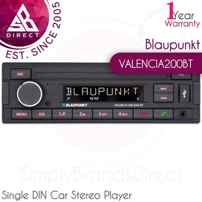 Blaupunkt Valencia200Bt 1Din Mechless Car Stereo Player Bluetooth Aux In Usb from B&Q