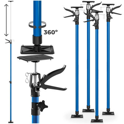 Tectake Plasterboard Props Set Of 4 Adjustable Ceiling Support Shore Holder 115 Up To 290 CmBlue from B&Q