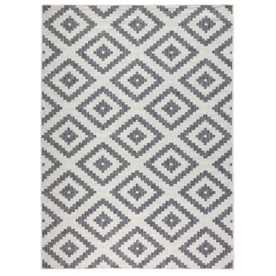 B&Q -  Malta Reversible Indoor Outdoor Rug Flatweave Polypropylene In Grey