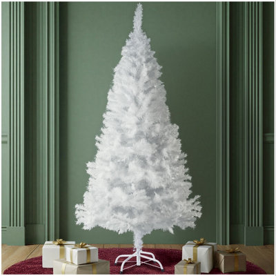 Tectake Christmas TreeArtificial In White With Metal Stand180 CmWhite from B&Q