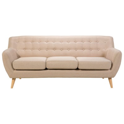 Beliani Sofa 3 Seater Motala Fabric Beige from B&Q