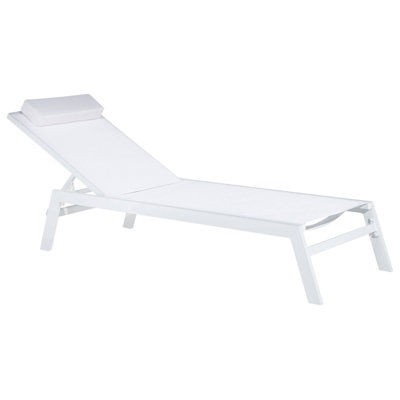 Beliani Sun Lounger Catania Reclining Metal White from B&Q