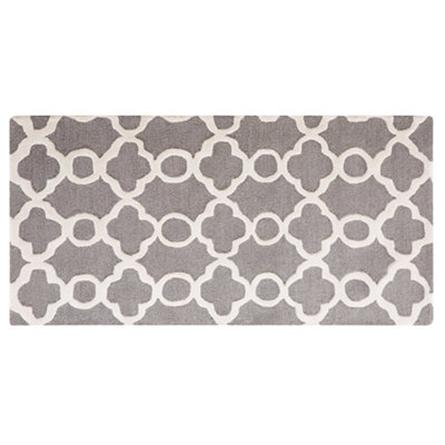 B&Q -  Rug Zile Grey 80 X 150 Cm Wool