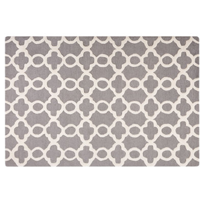 B&Q -  Rug Zile Grey 140 X 200 Cm Wool