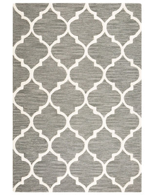 B&Q -  Rug Yalova Grey 140 X 200 Cm Wool